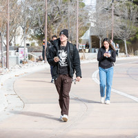 walking on campus